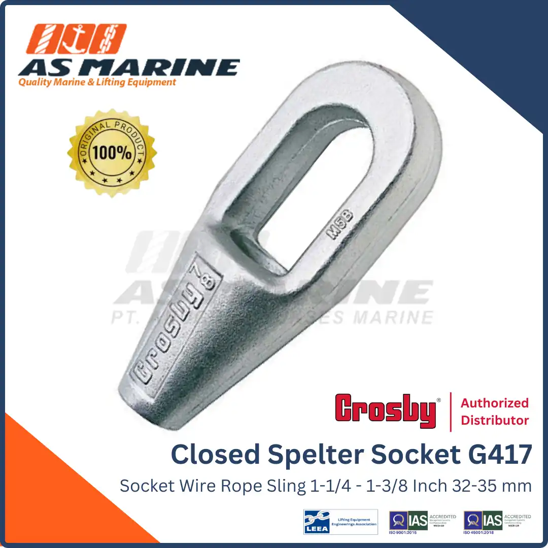 Closed Spelter Socket / Socket Wire Rope Sling Crosby G417 1-1/4 - 1-3/8 Inch